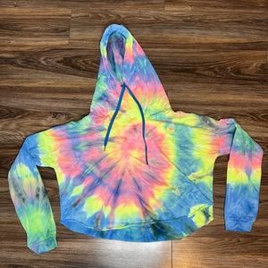 Rue 21 Rainbow Tie Dye Cropped Hoodie | Size: XL